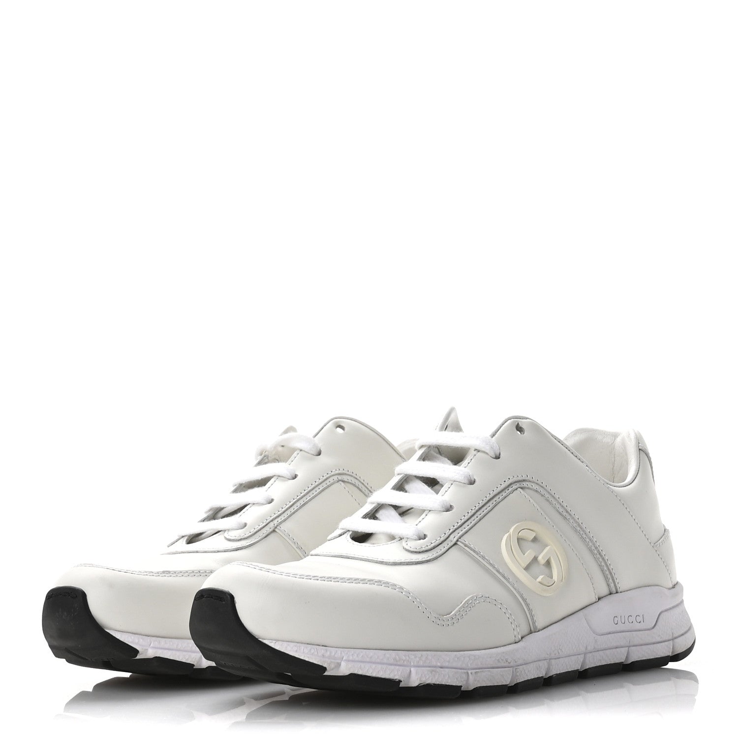 Gucci Calfskin Womens Interlocking G Sneakers 35 White 4 of 9