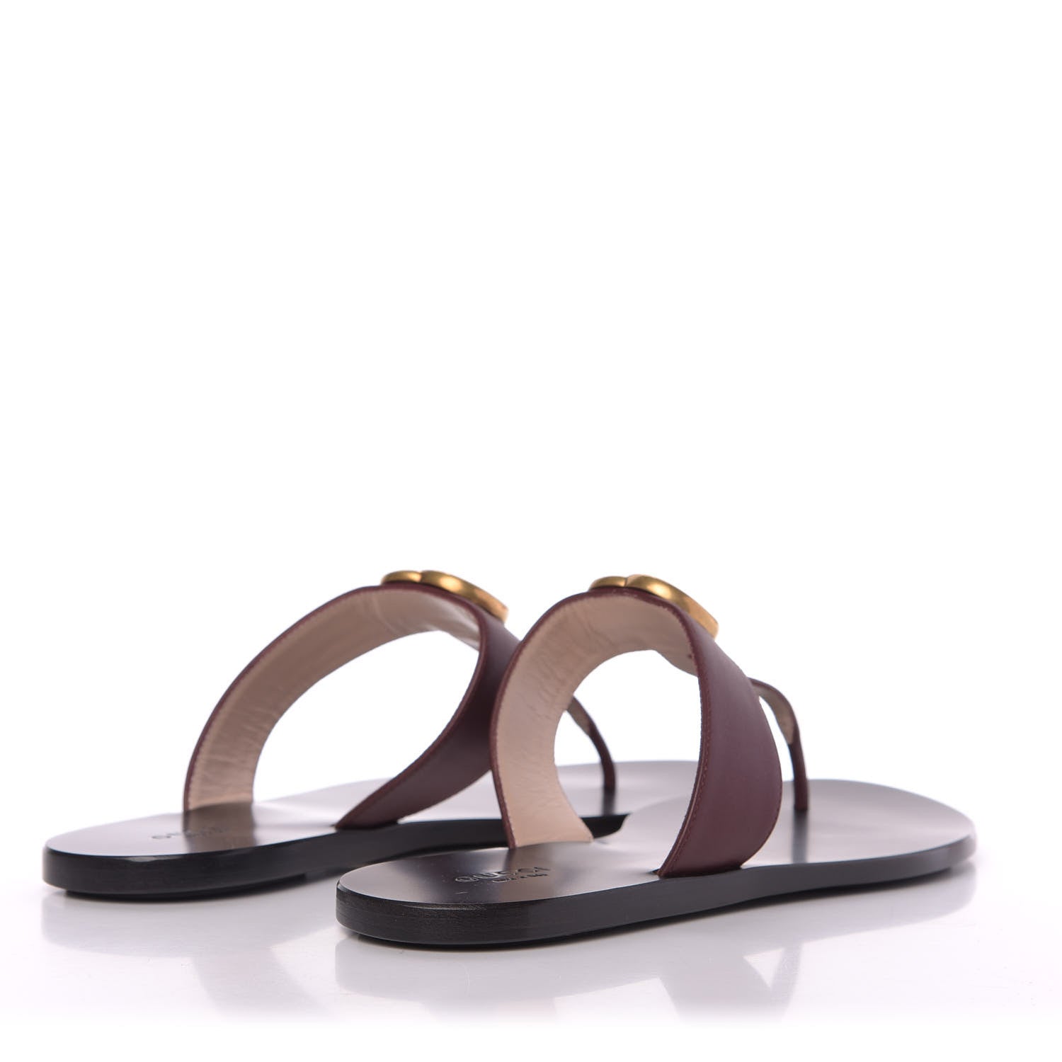 Gucci Calfskin GG Marmont Thong Sandals 38.5 Vintage Bordeaux 4 of 9