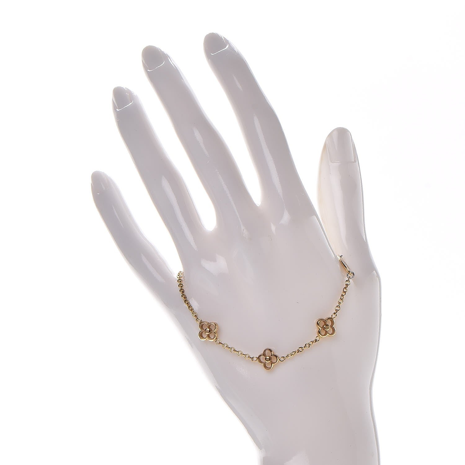 Louis Vuitton Brass Flower Full Bracelet Gold 2 of 6