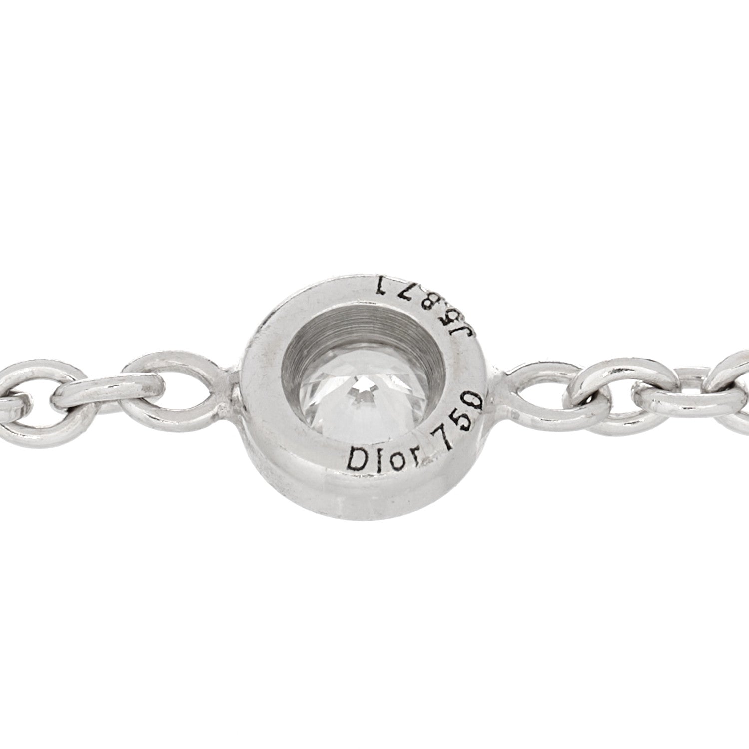 Christian Dior 18K White Gold Diamond Station Bracelet 3 of 3