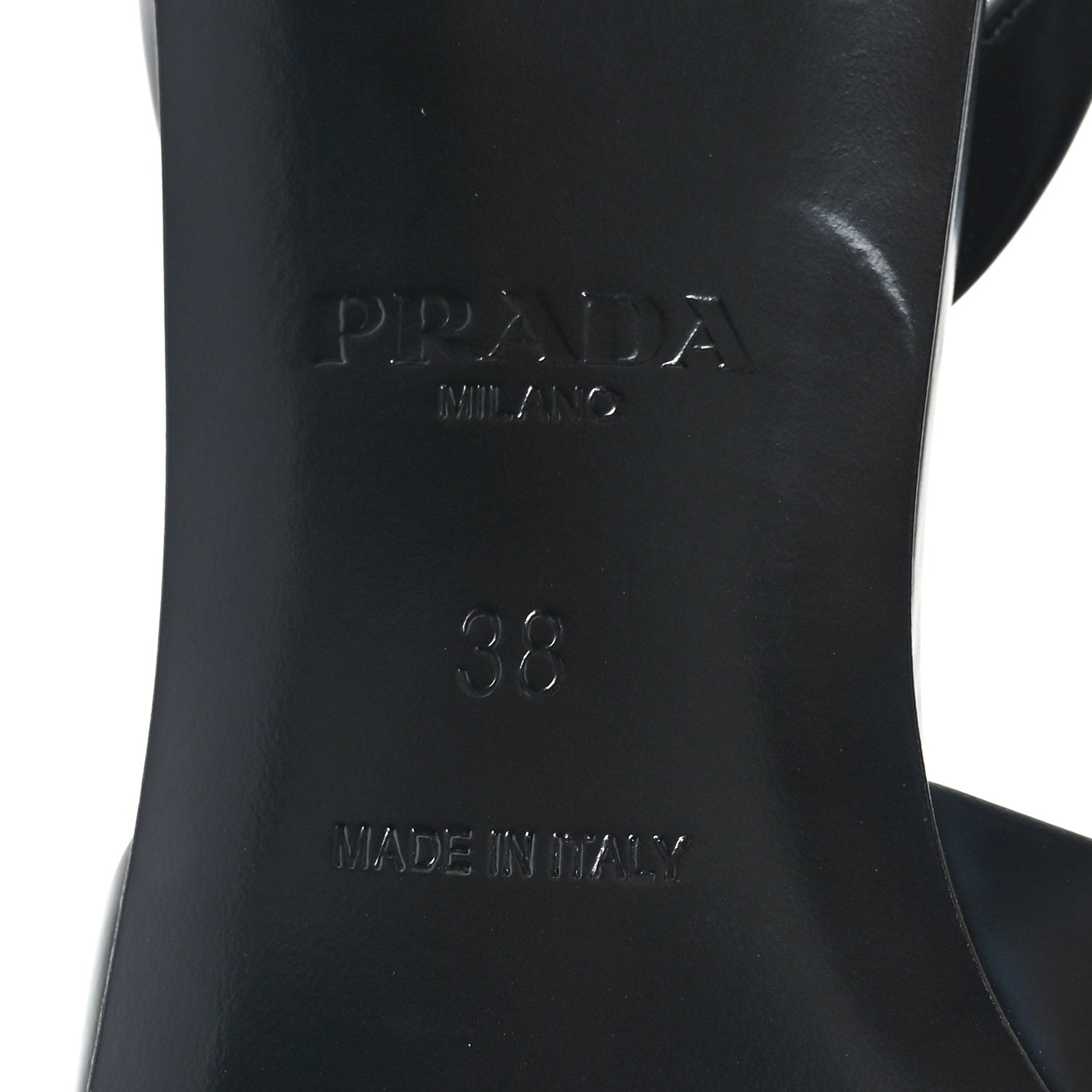 Prada Spazzolato Logo Pointed Toe 55mm Slingback Pumps 38 Black 7 of 7