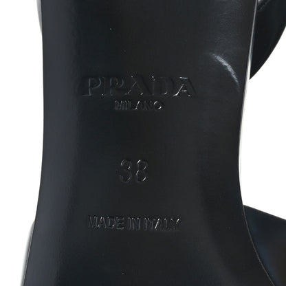 Prada Spazzolato Logo Pointed Toe 55mm Slingback Pumps 38 Black 7 of 7