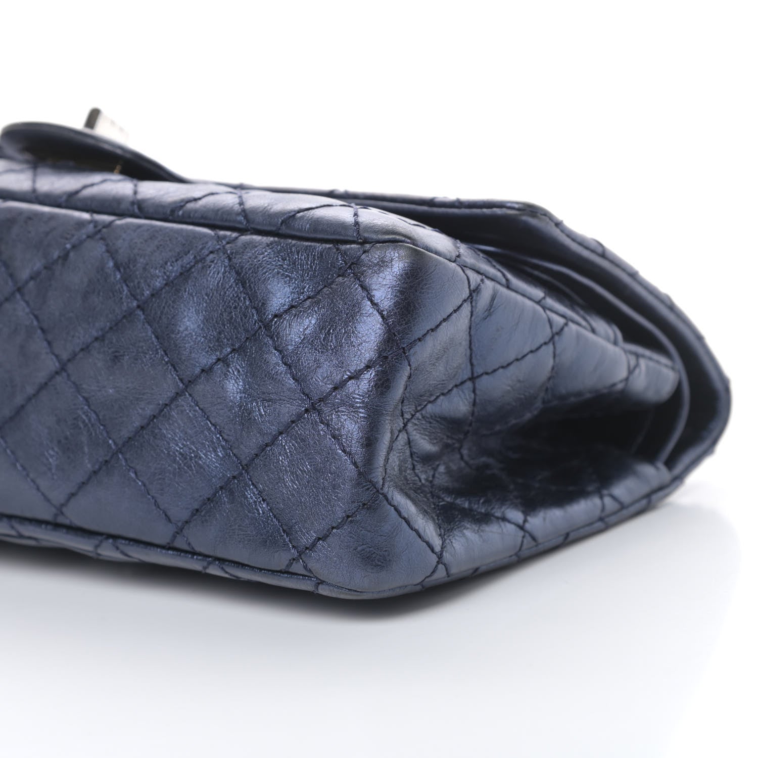 Chanel Metallic Aged Calfskin Quilted 2.55 Reissue 225 Flap Blue 10 of 15