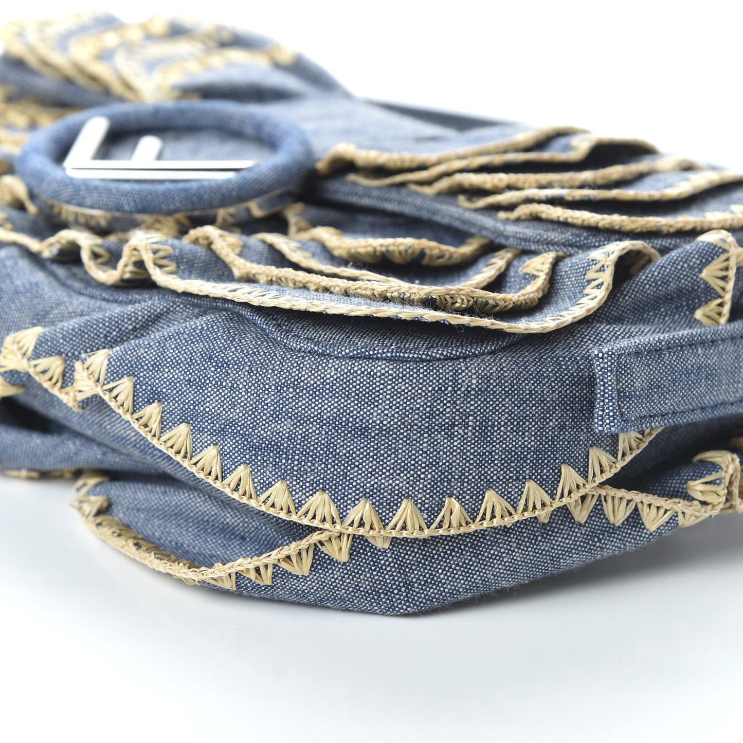 Denim F is Fendi Multi Waves Baguette Blue