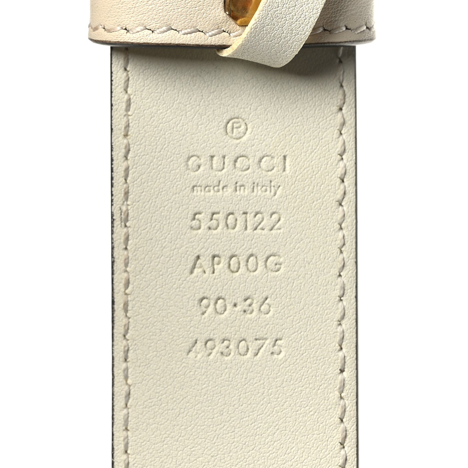 Gucci Calfskin Trapuntata Zumi 30mm Belt 90/36 White 4 of 5
