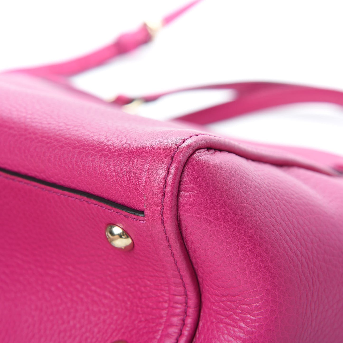Pebbled Calfskin Small Soho Top Handle Bag Bright Bougainvillea