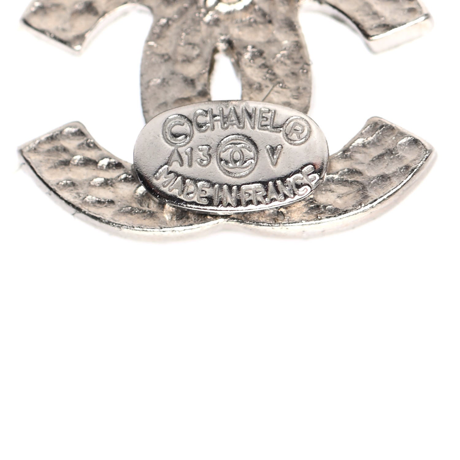 Chanel Crystal Mini Timeless CC Earrings Silver 4 of 5