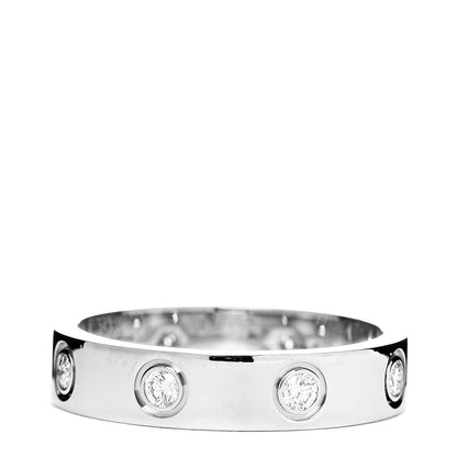 Cartier 18K White Gold 8 Diamond 4mm Wedding Band LOVE Ring 48 4.5 3 of 6