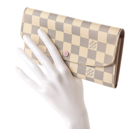 Louis Vuitton Damier Azur Emilie Wallet Rose Ballerine 2 of 6