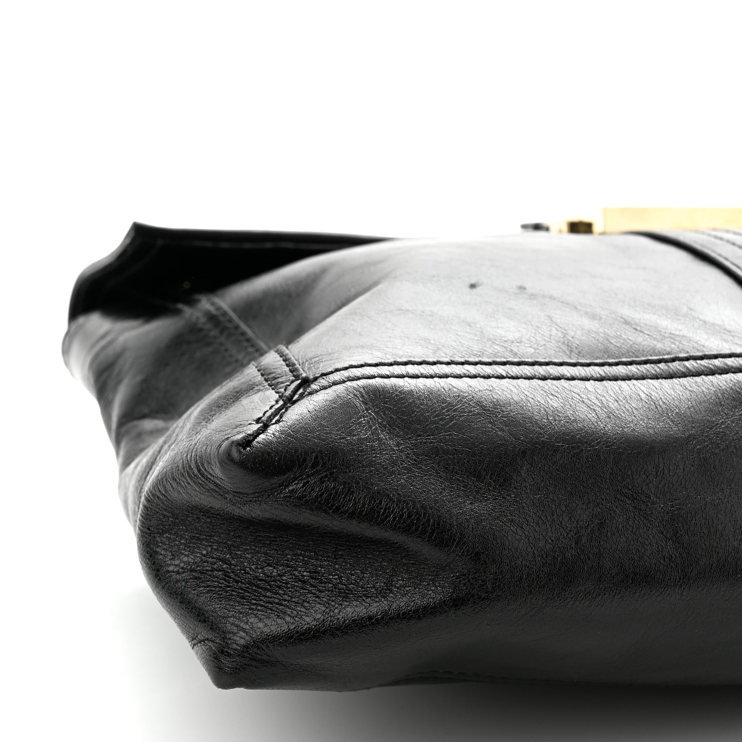 Vitello Acqua Maxi Baguette Shoulder Bag Black