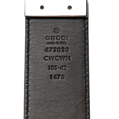 Gucci Guccissima Signature Interlocking G Reversible 37mm Belt 105 42 Black Cocoa 5 of 6