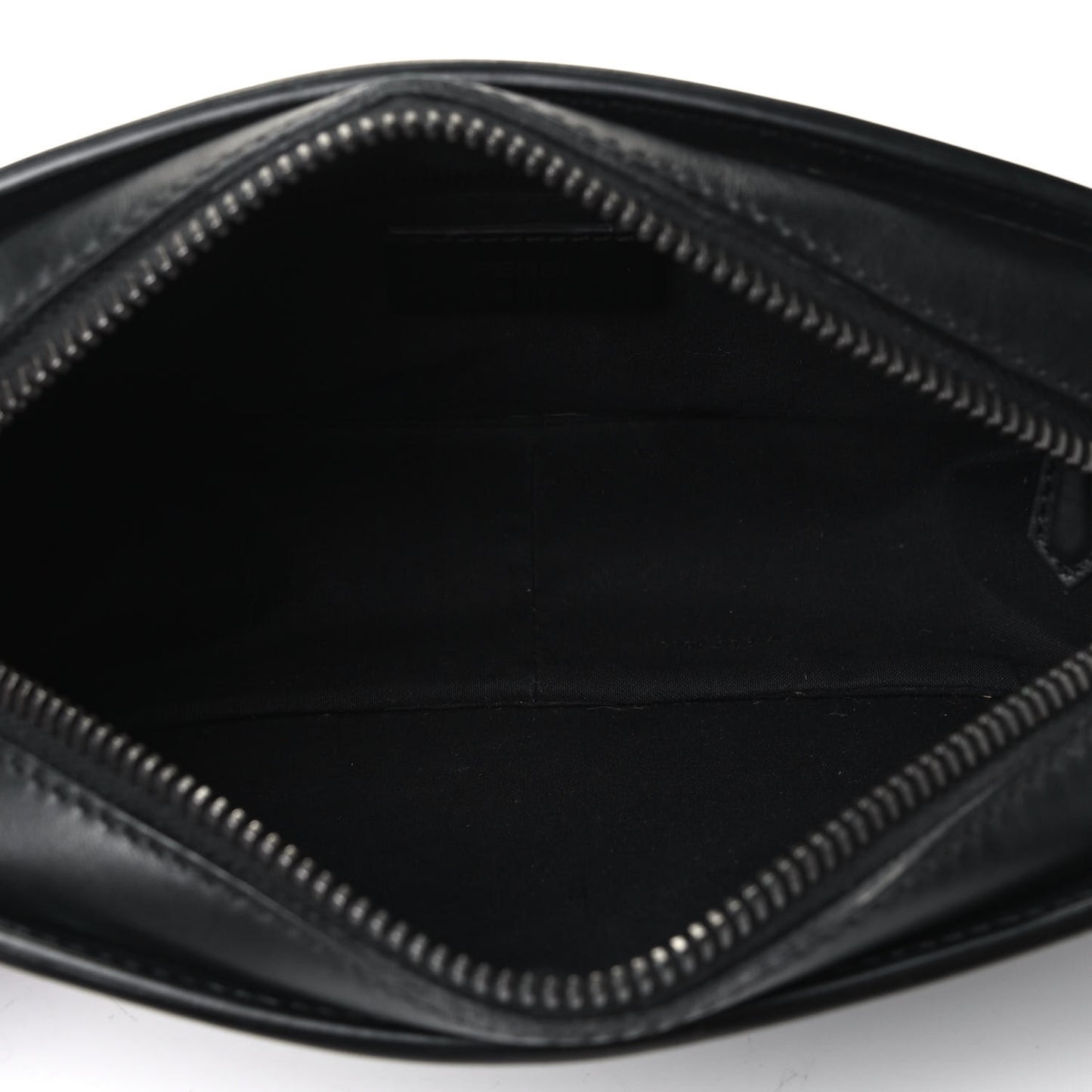 Vitello Century Grace FF Embossed Shoulder Clutch Black