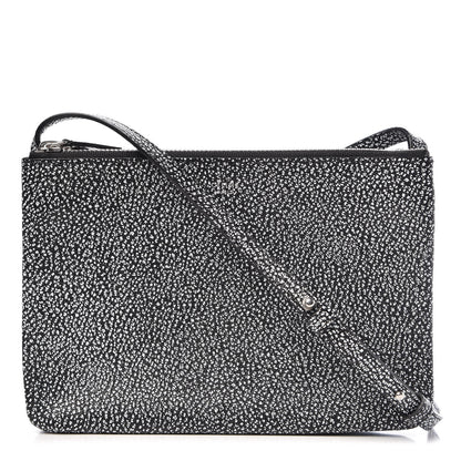 Celine Lambskin Embossed Small Trio Crossbody Bag Black White 1 of 10