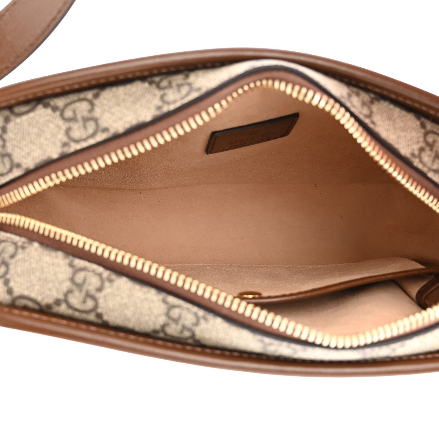 GG Supreme Monogram Azalea Calfskin Mini Retro Interlocking G Shoulder Bag Beige Ebony Brown Sugar