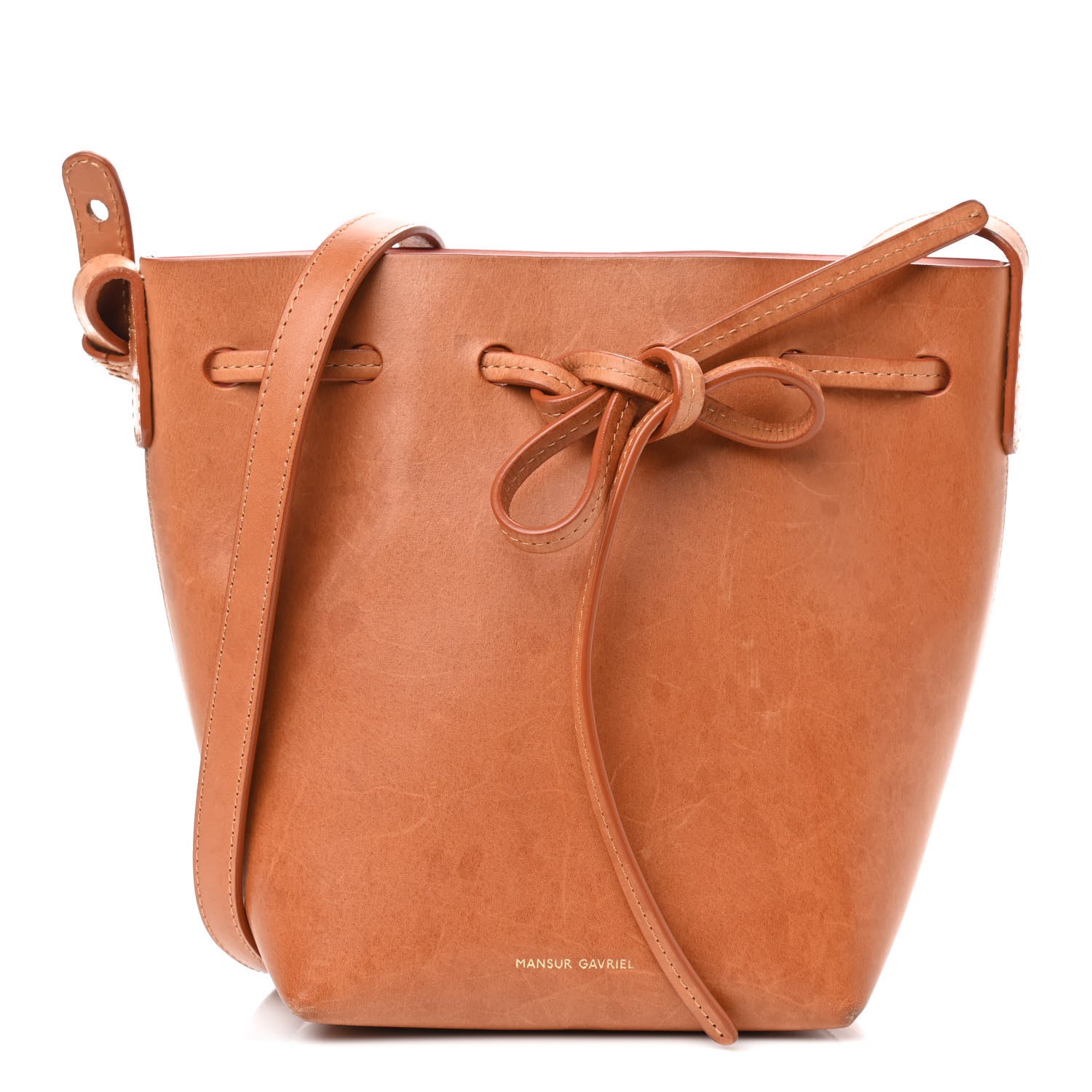 Mansur Gavriel Calfskin Mini Mini Bucket Bag Camello Rosa 1 of 10