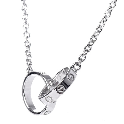 Cartier 18K White Gold Interlocking LOVE Necklace 4 of 7
