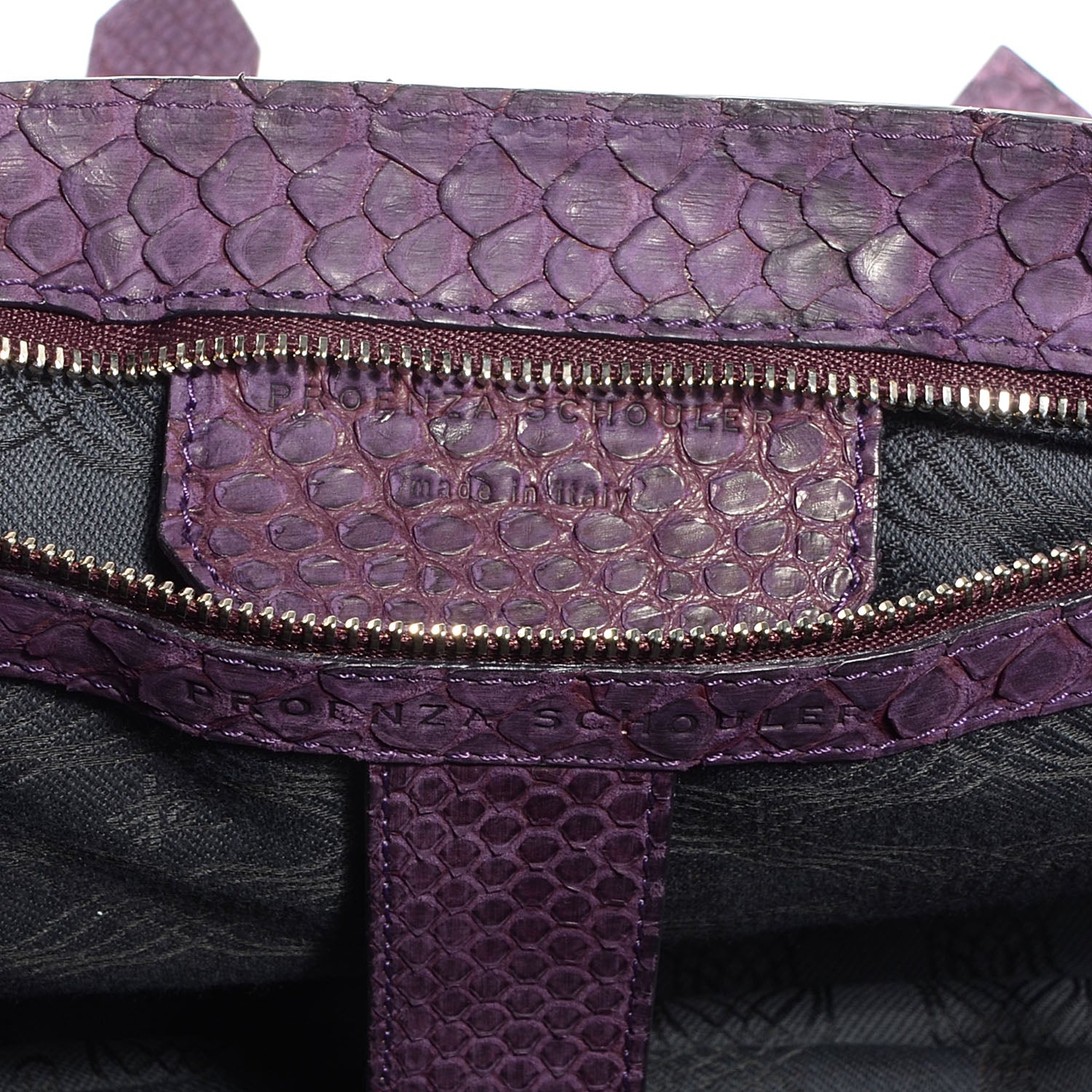 Proenza Schouler Python Medium PS1 Satchel Purple 12 of 15
