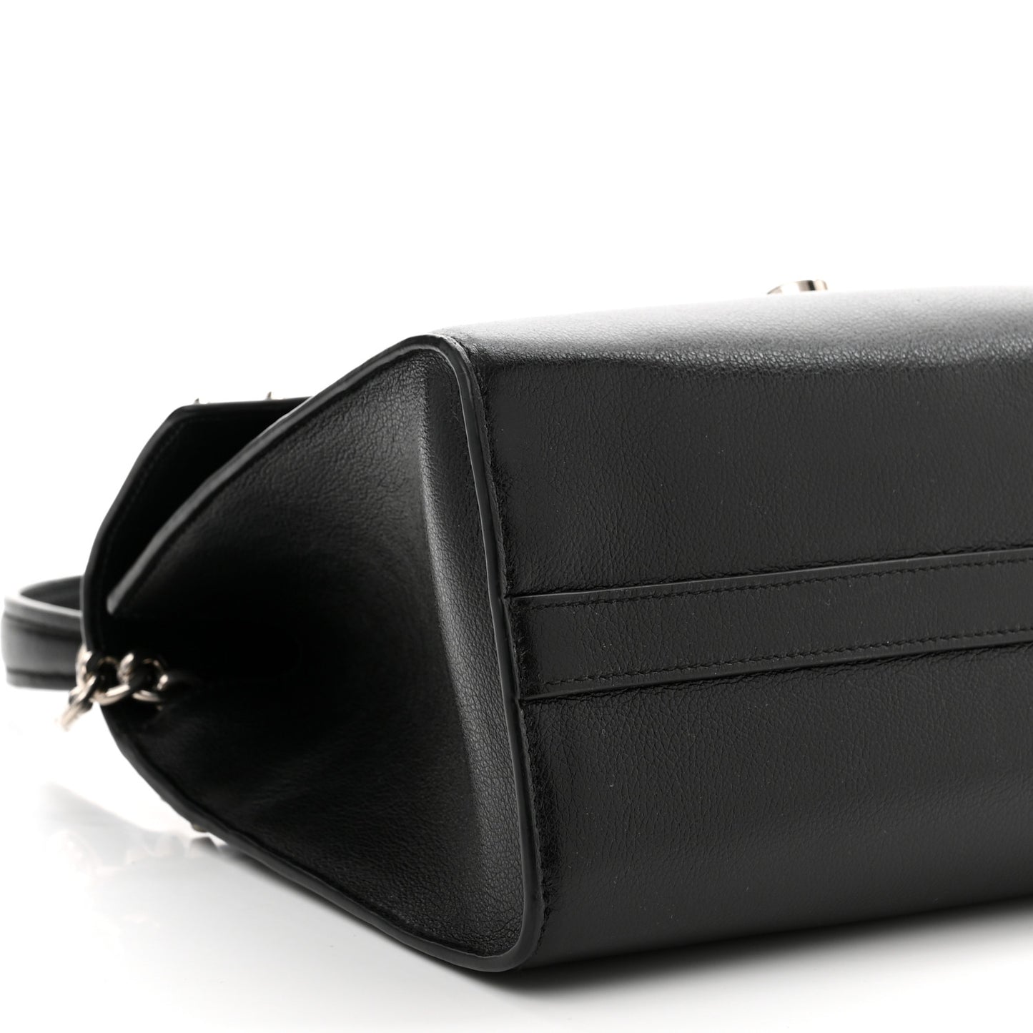 Glace Calfskin Studded Sound Shoulder Bag Black