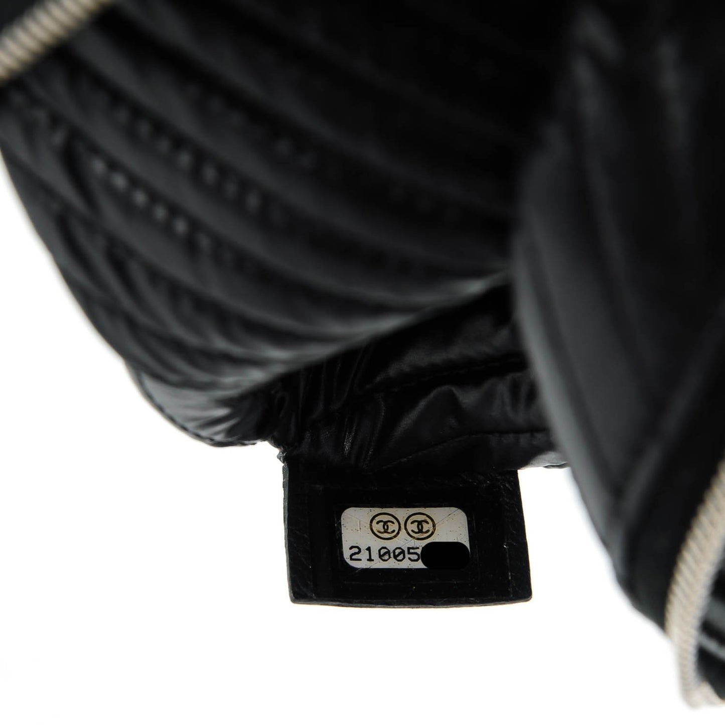 Calfskin Chevron Large Boy Cosmetic Case Black