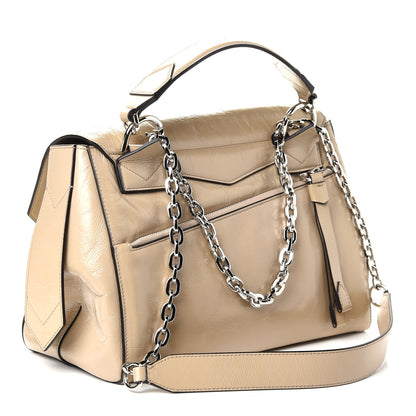 Givenchy Creased Patent Calfskin Medium ID Flap Dune 3 of 8