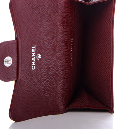 Chanel Caviar Quilted Flap Card Holder Wallet Dark Red 5 of 9