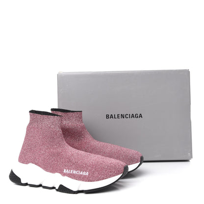 Balenciaga Laminated Knit Bi-Color Sole Womens Speed Sneakers 36 Pink White Black 11 of 11