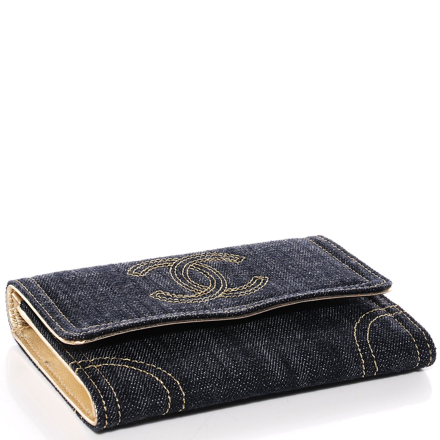 Chanel Denim CC Flap Wallet Blue 4 of 8