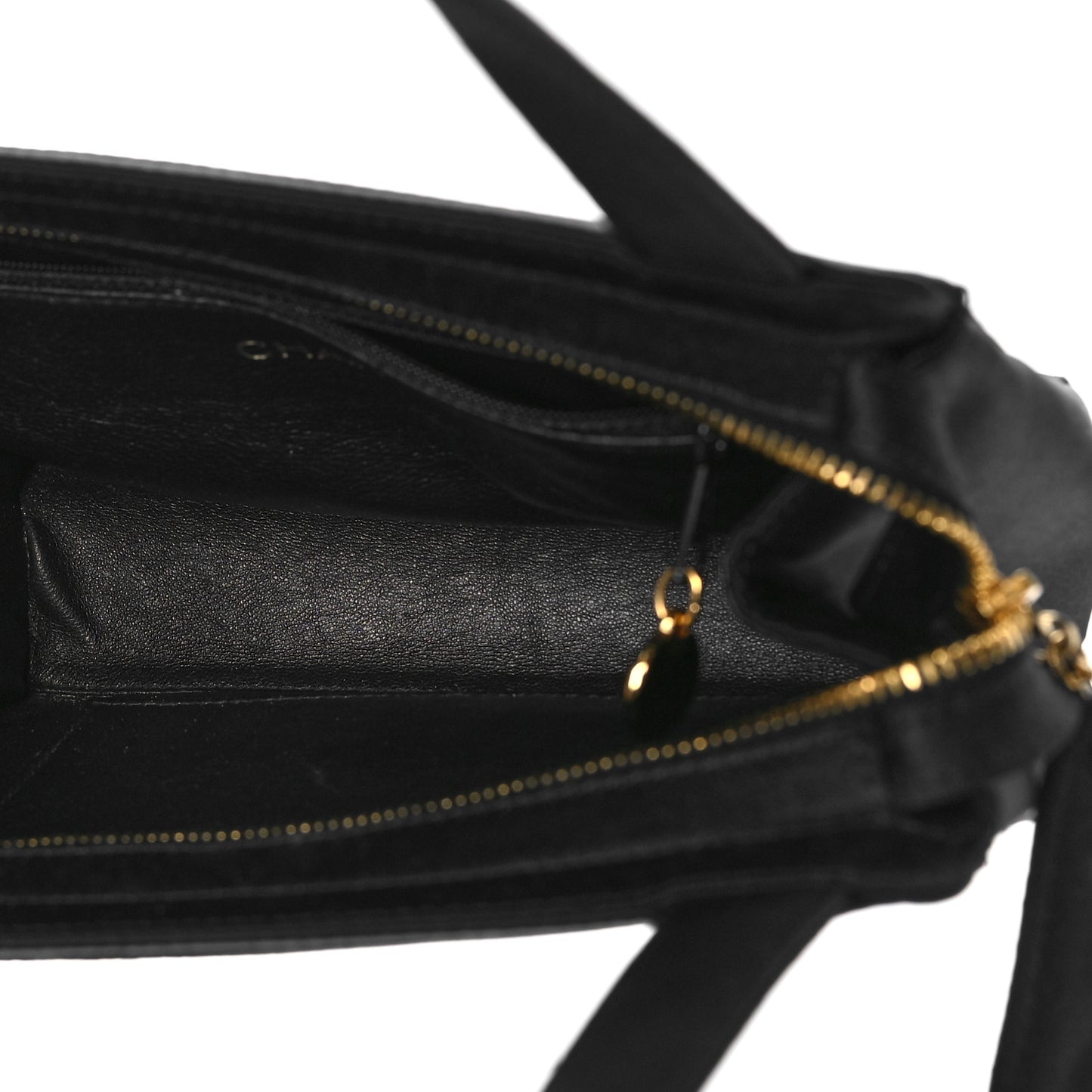 Satin Camellia Top Handle Bag Black