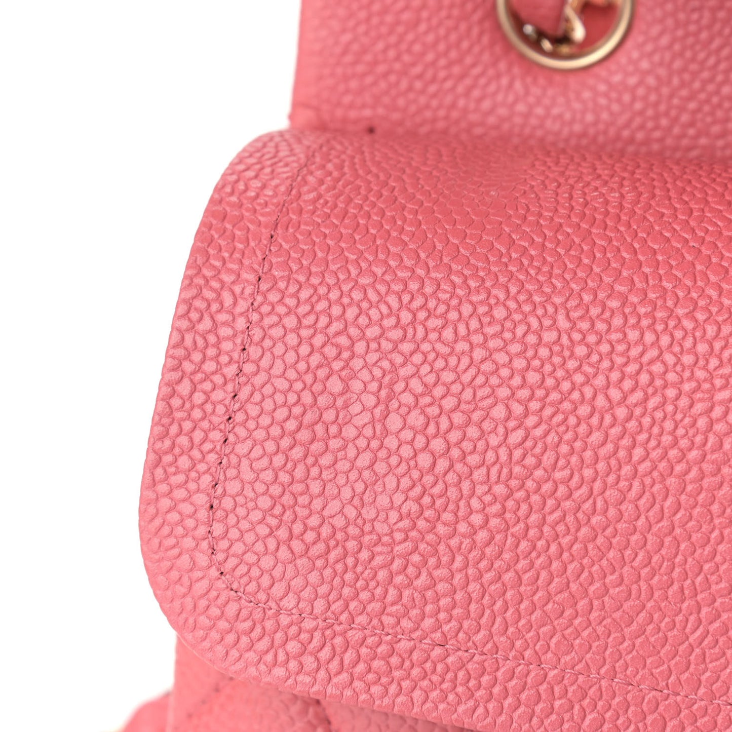 Metallic Caviar Quilted Medium Double Flap Pink