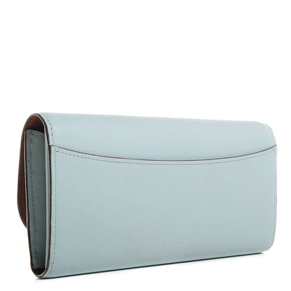 Louis Vuitton Veau Soie Vivienne LV Long Wallet Azur 3 of 9