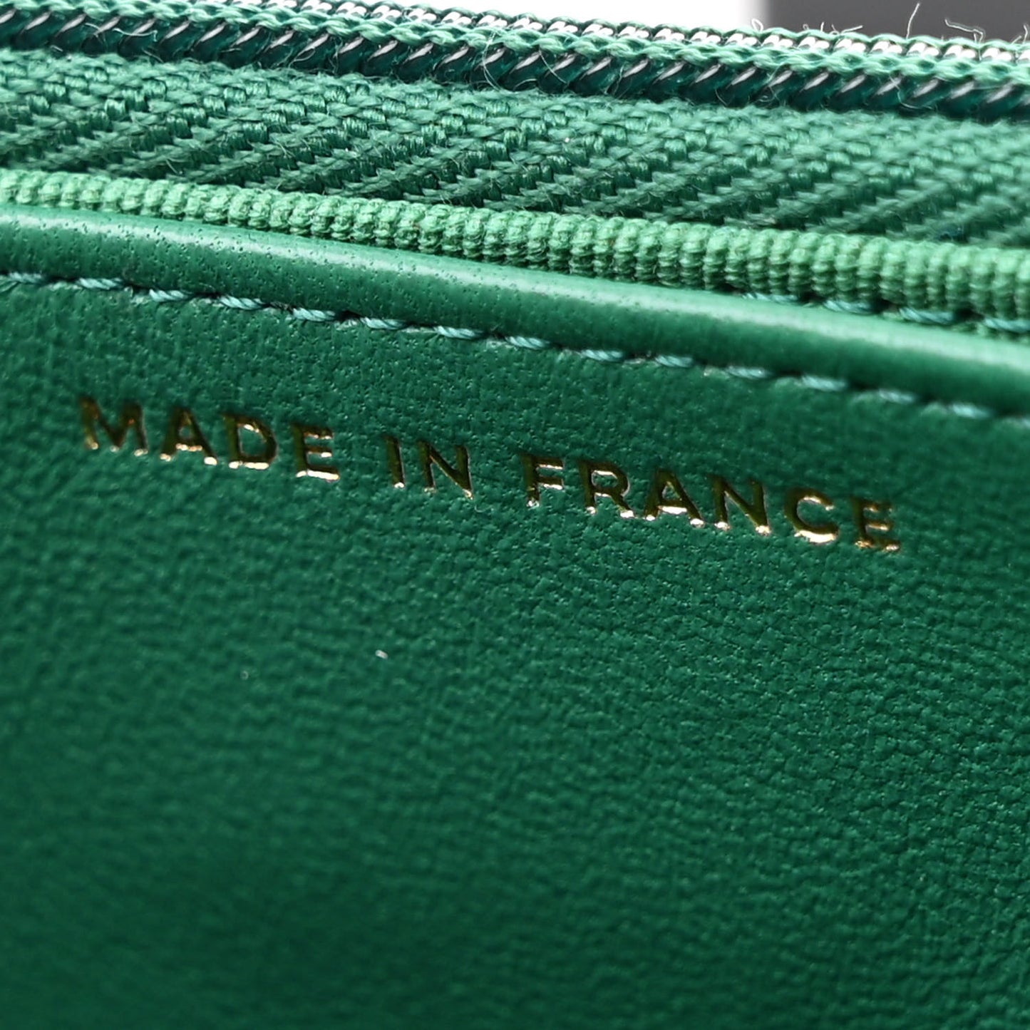Lambskin Quilted Wallet On Chain WOC Green