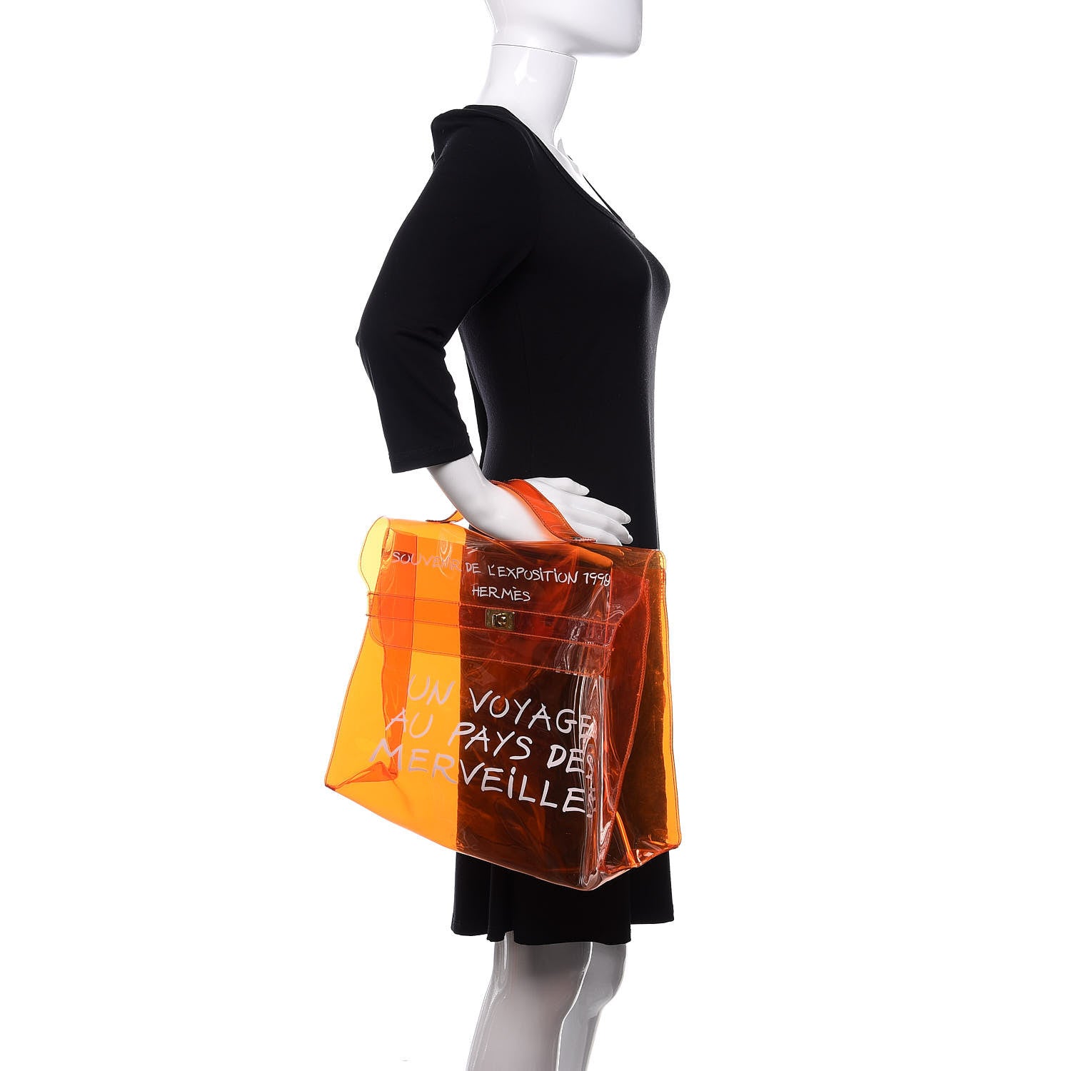 Hermes Vinyl Souvenir De L'Exposition Kelly Orange 2 of 12