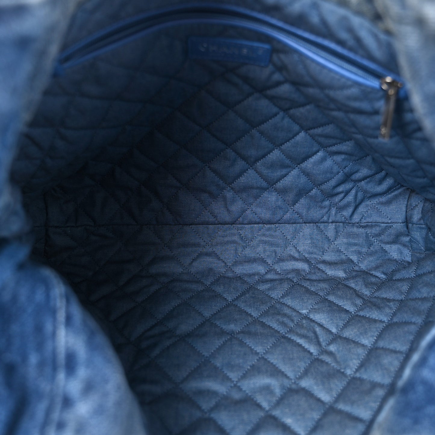 Denim Quilted Chanel 22 Blue