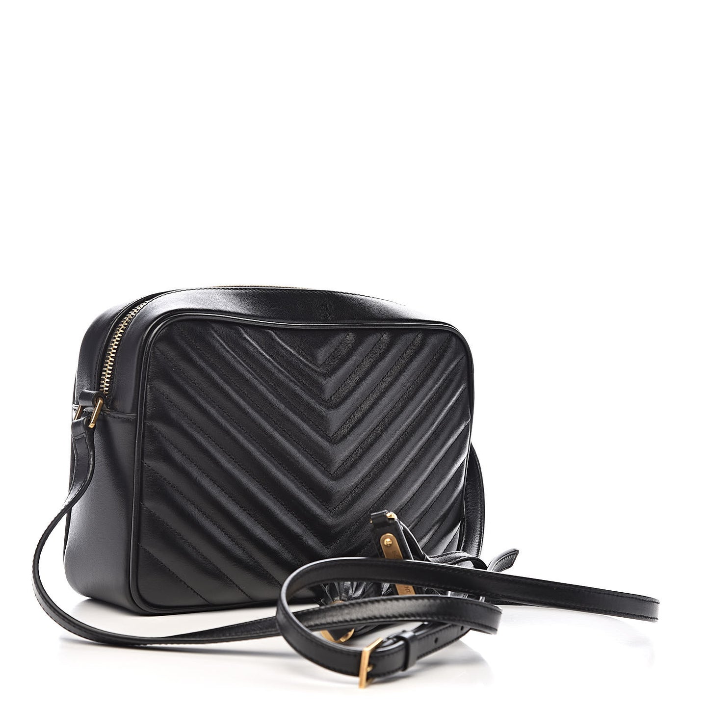 Calfskin Matelasse Monogram Lou Camera Bag Black