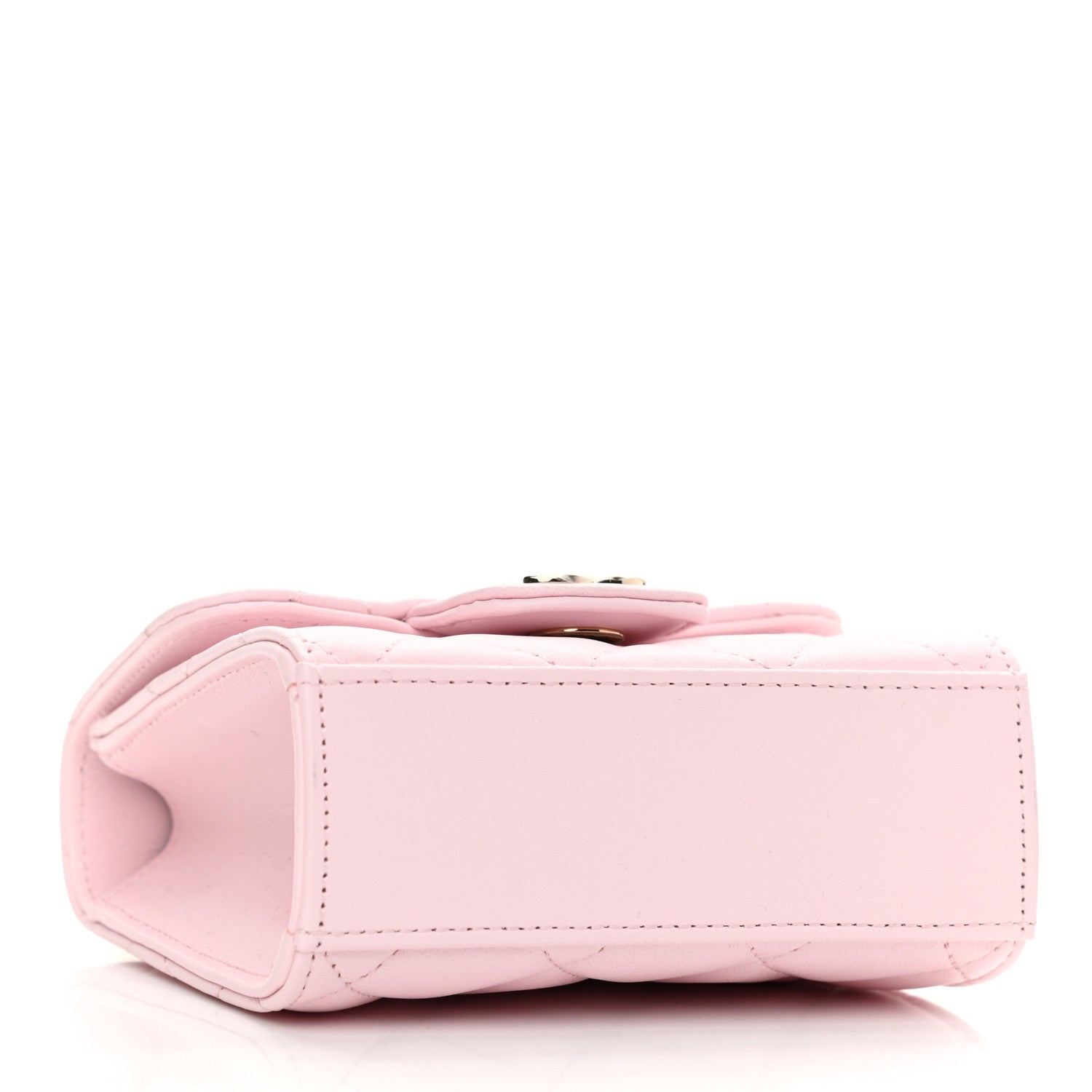 Chanel Lambskin Quilted Top Handle Clutch With Chain Light Pink 4 of 9
