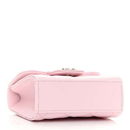 Chanel Lambskin Quilted Top Handle Clutch With Chain Light Pink 4 of 9