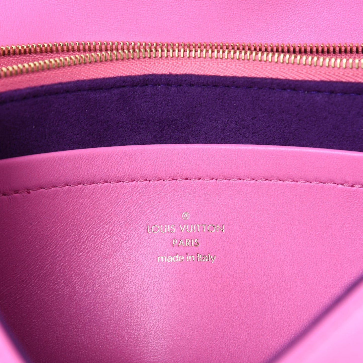 Lambskin Embossed Monogram Vuittamins Pochette Coussin Rose Violet