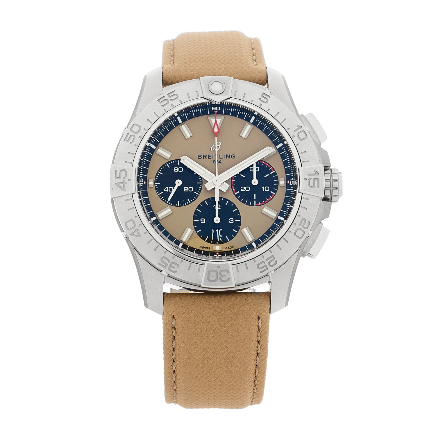 Breitling Stainless Steel Calfskin 44mm Avenger B01 Chronograph Automatic Watch Sand AB0147101A1X1 1 of 5