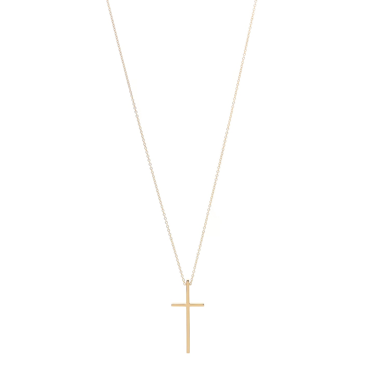 18K Yellow Gold Metro Cross Pendant Necklace