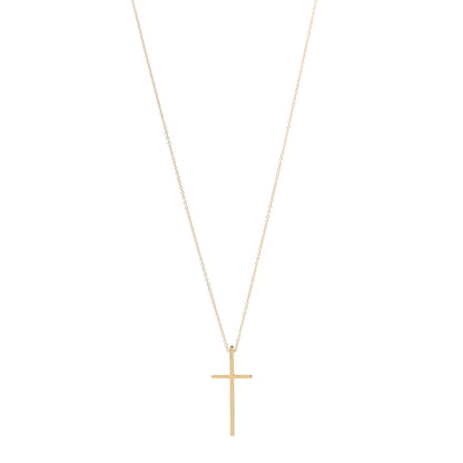 Tiffany 18K Yellow Gold Metro Cross Pendant Necklace 1 of 5