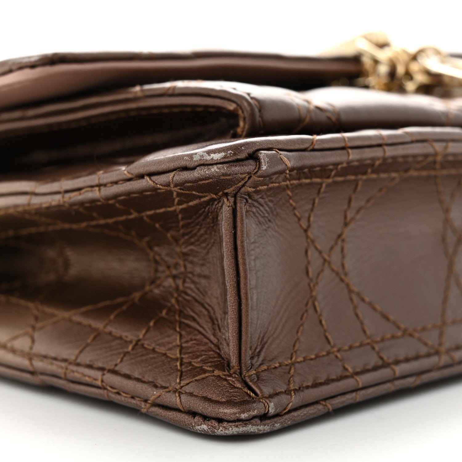 Christian Dior Iridescent Lambskin Gradient Chain Lady Dior Chain Pouch Metallic Pink 9 of 14