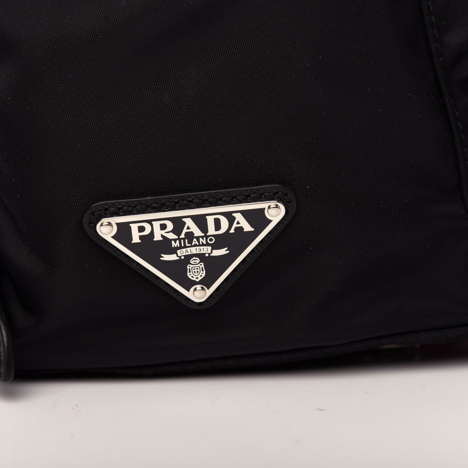 Prada Nylon New Vela Studded Backpack Black Neon Pink 9 of 9