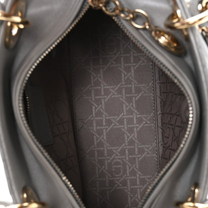 Christian Dior Pearly Lambskin Cannage Medium Lady Dior Grey 5 of 10