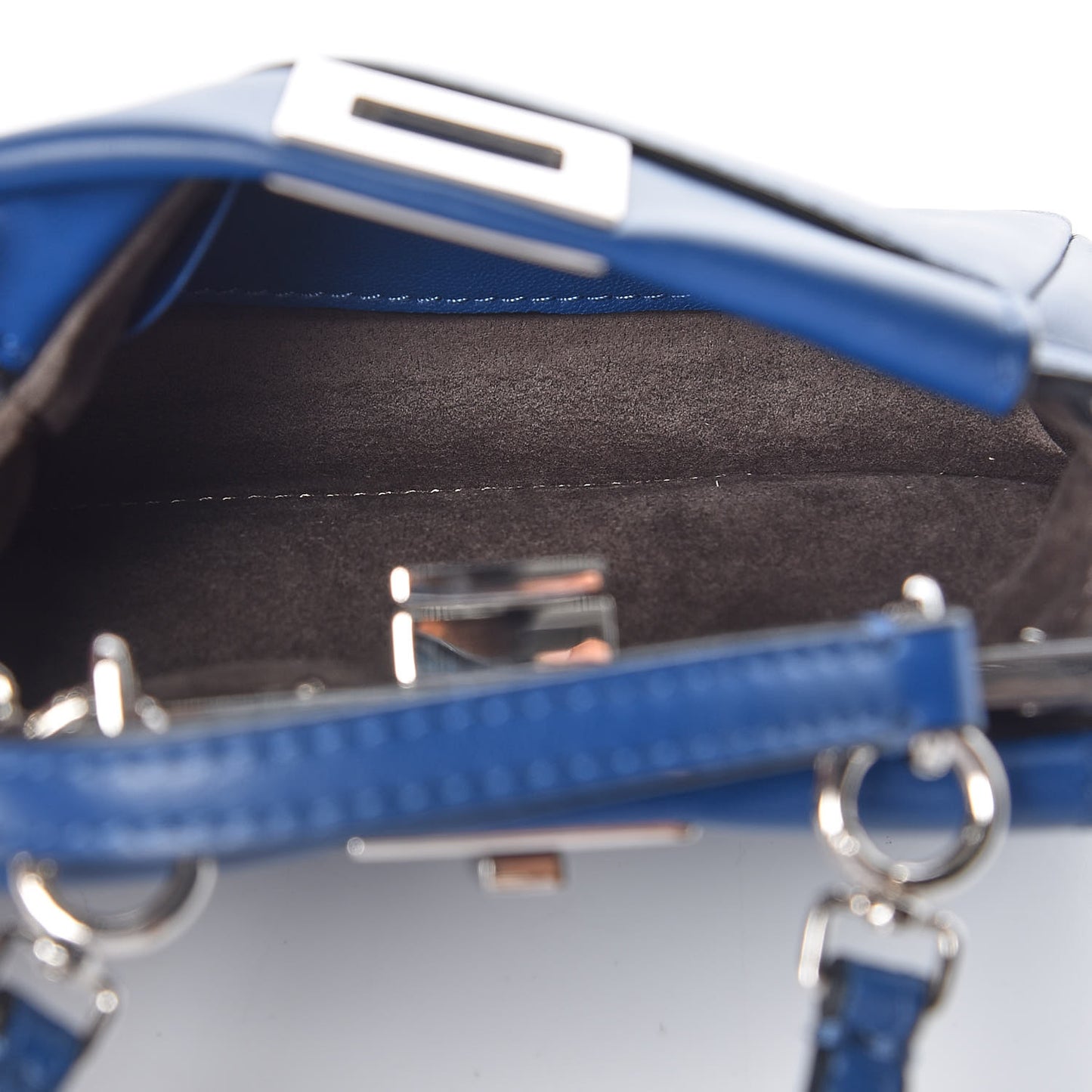 Shiny Nappa Micro Peekaboo Iconic Satchel Iris