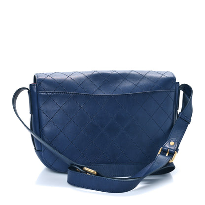 Chanel Calfskin Stitched Messenger Flap Bag Navy 3 of 12