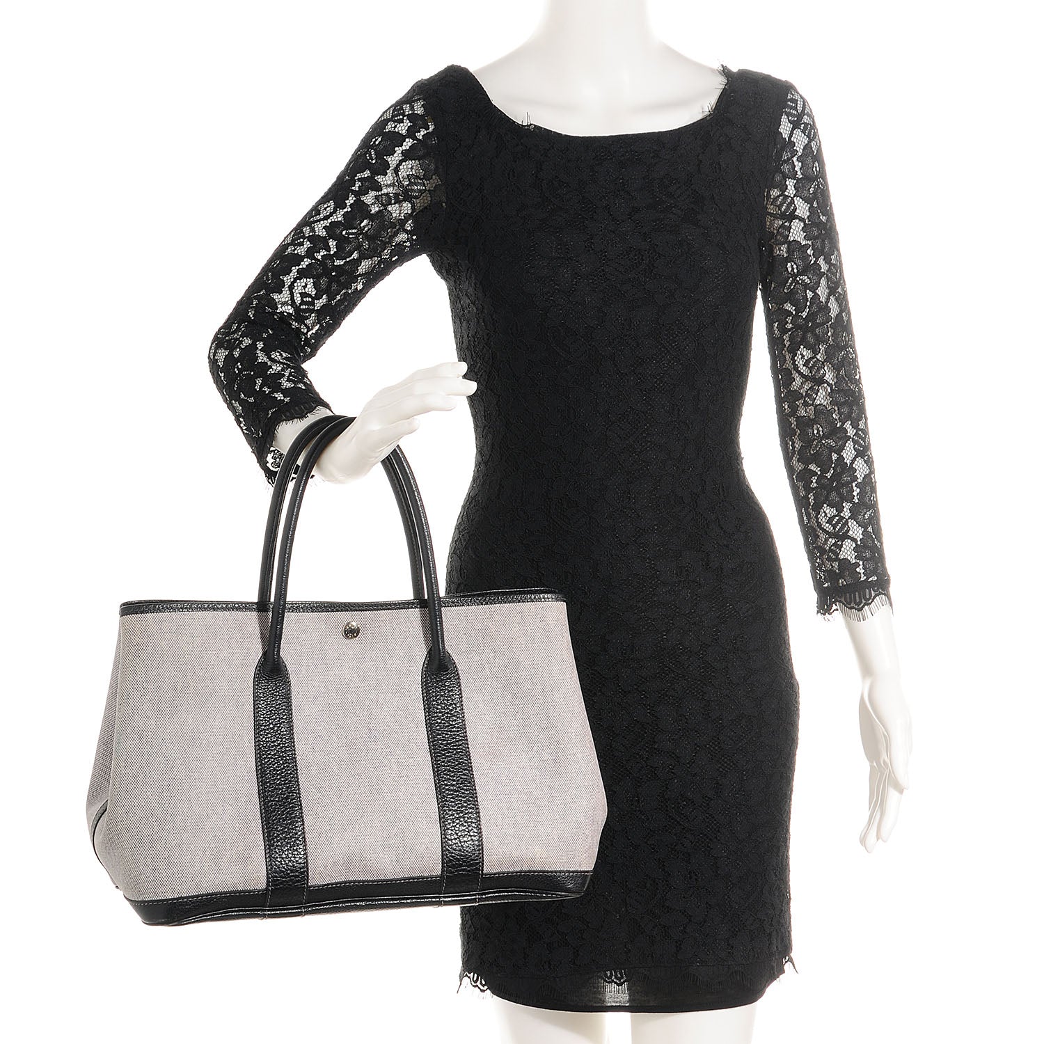 Hermes Toile Buffle Skipper Garden Party 36 MM Tote Black 2 of 9
