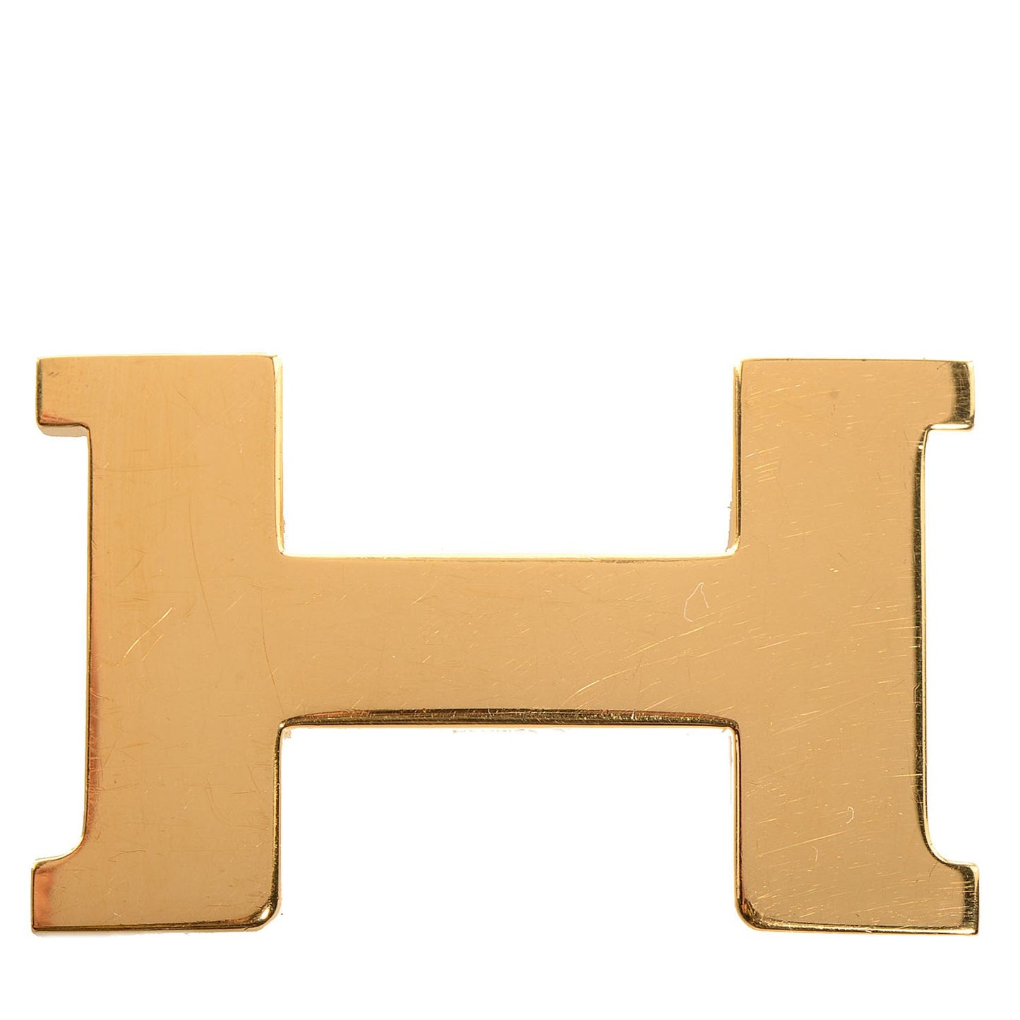 Polished 24mm H Belt Buckle Gold