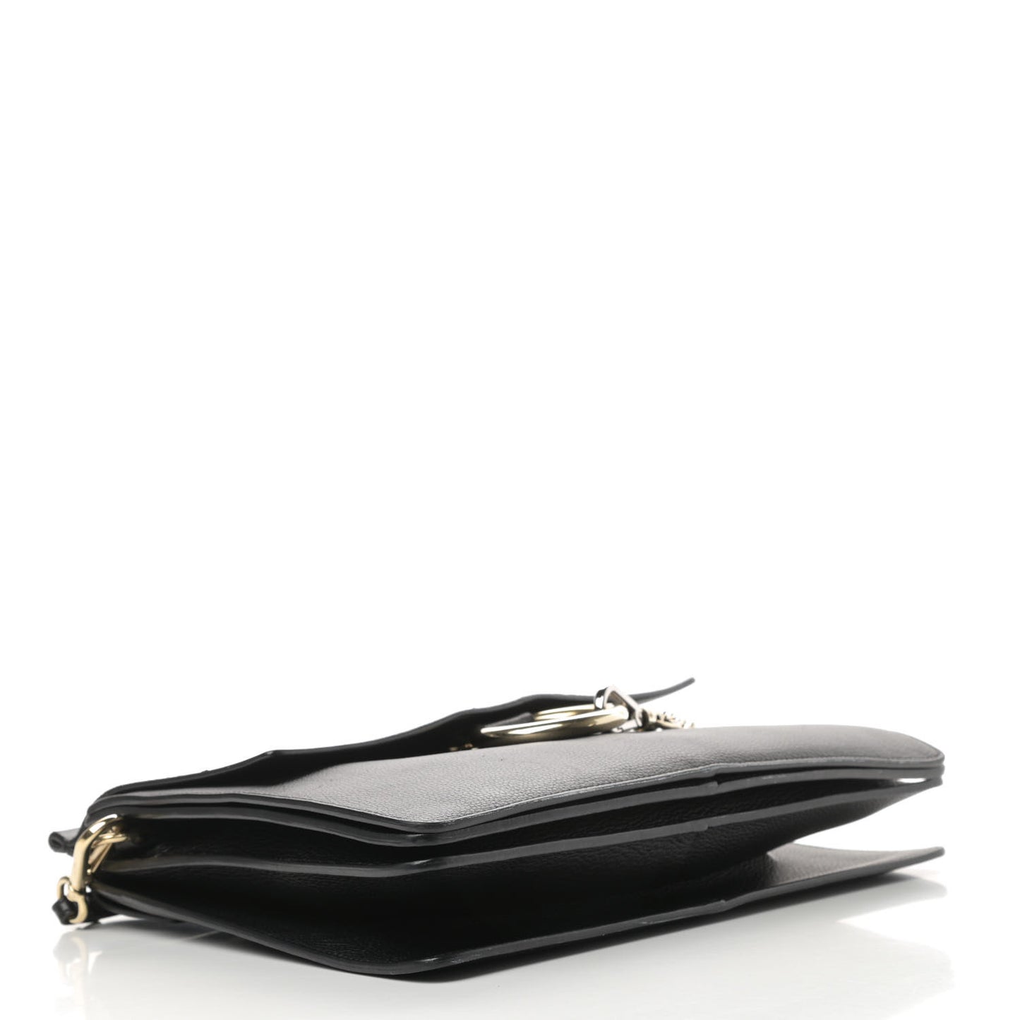 Calfskin Medium Faye Shoulder Bag Black