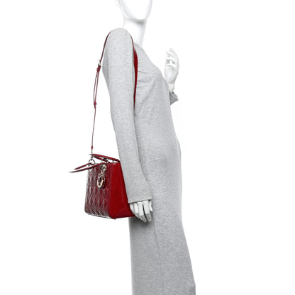 Christian Dior Patent Cannage Medium Lady Dior Red 2 of 11