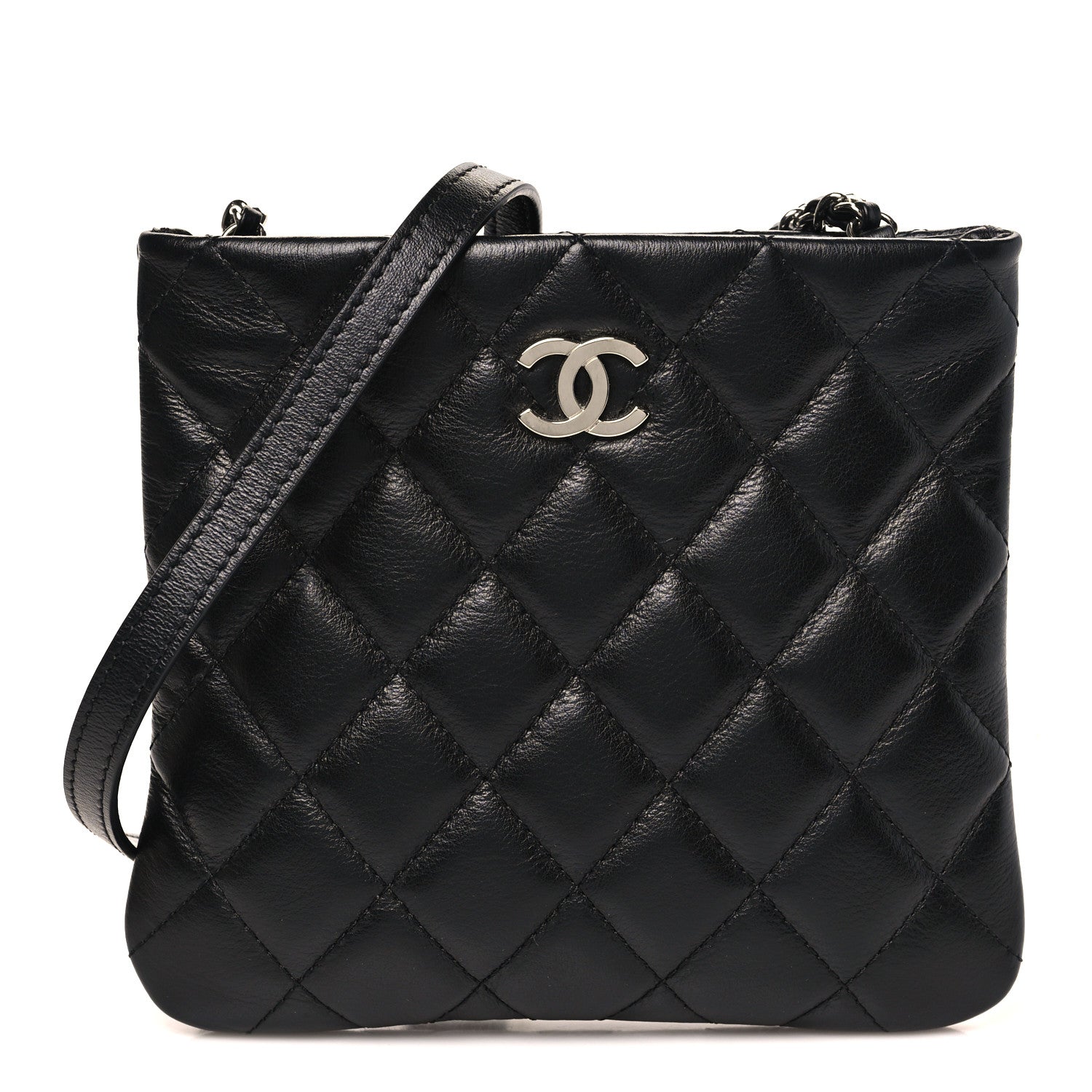 Chanel Lambskin Quilted Uniform Crossbody Bag Black 1 of 12